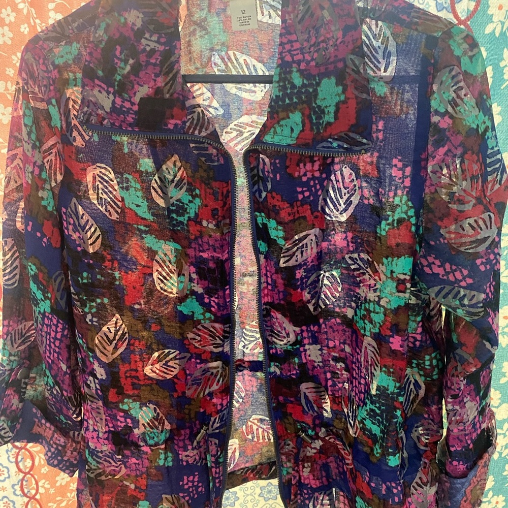 Ruby Rd. Multicolor Pattern Jacket size 12
